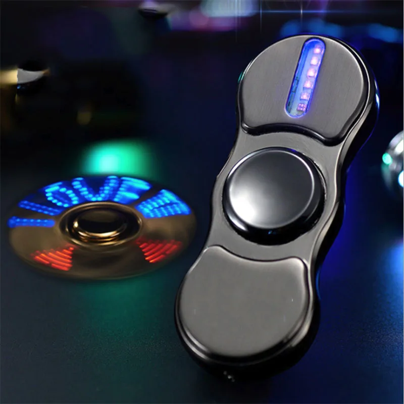 

LED Hand Spinner Electronic Cigarette Lighters Flameless USB Electric Charging Plasma Lighter Fidget Spinner Finger Windproof