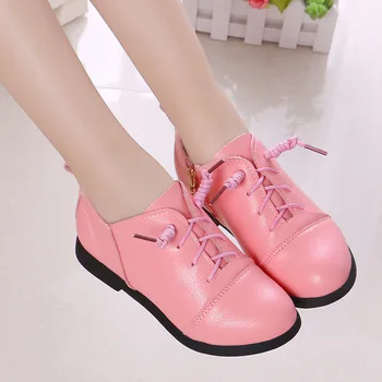 

Children's Leather Shoes Retro Black White Girls Kids Shoes Wedding Party Princess Shoes Student Performance Shoes Spring Autumn