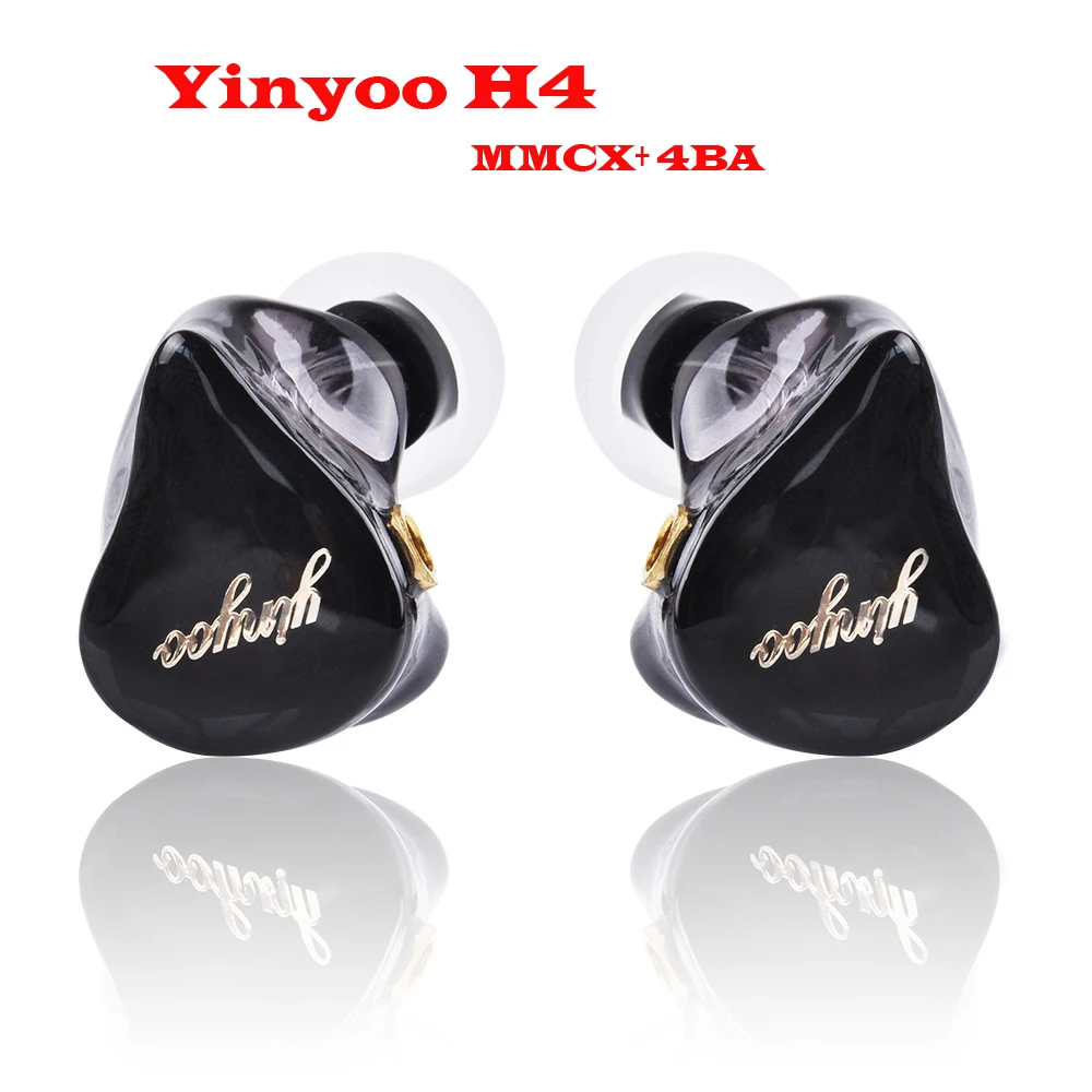 

Yinyoo H4 4BA Custom Balanced Armature Earphone FHi-Res Music Earphone with Detachable MMCX Cable for Rock DJ Hip Hor Jazz Music