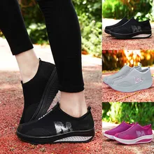 Новая спортивная обувь; модные женские туфли из сетчатого материала с увеличенным обувь мягкая подошва обувь с округлой подошвой прогулочная спортивная обувь; Прямая поставка; sportschoenen