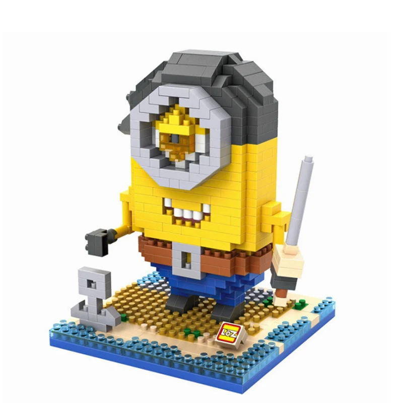 

LOZ Single Sale Mini Pirate Minions Cute DIY Movie Dolls Diamond Bricks Assemble Models Building Blocks Toys for Children 9607