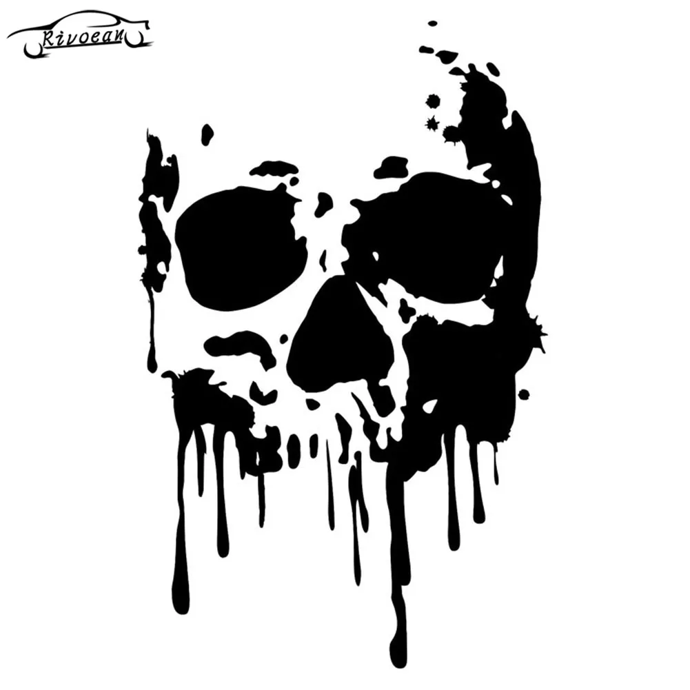 

11.6CM*18.2CM Interesting Skull Decoration Car Stickers Black/Silver Vinyl