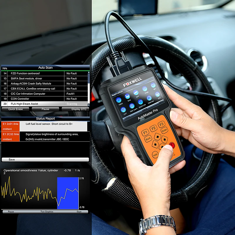 Foxwell NT644 автомобильный OBD2 сканер OBD полная система ABS подушка безопасности