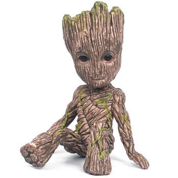 

Sitting Tree Ornaments Groot Brown Pvc Collectible Cartoon Mini Model Toys Decoration Crafts