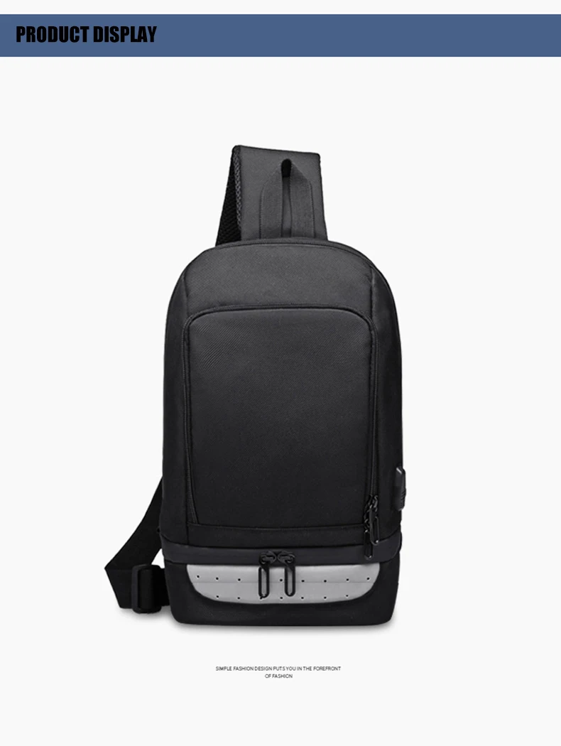 OZUKO 9115, модные сумки через плечо для мужчин, водонепроницаемая, usb зарядка, сумка через плечо, нагрудная сумка, короткая, для поездок, слинг, сумка-мессенджер, Мужская