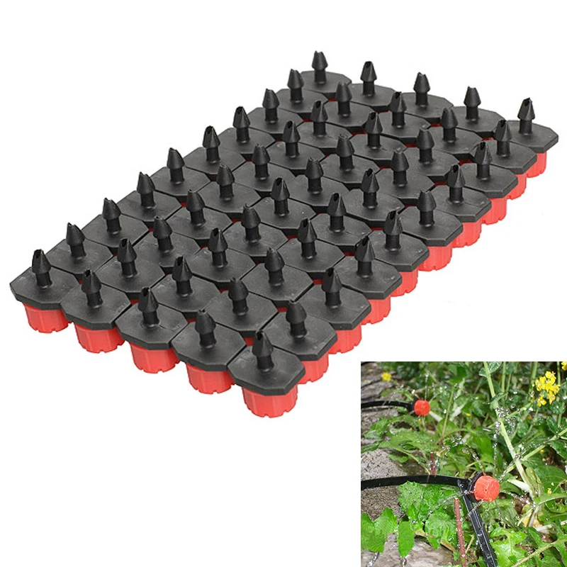50Pcs/lots  Garden Micro Flow Dripper Drip Head 1/4 Inch Hose Irrigation Misting