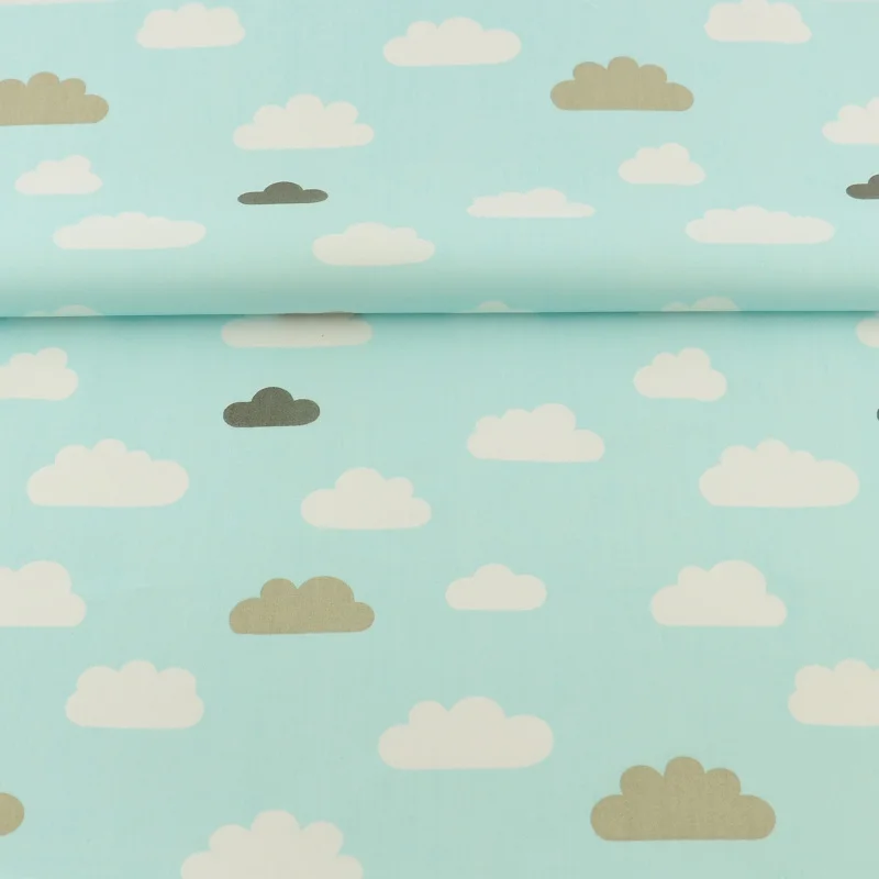 Книги ремесла 100% хлопок ткань шитье тучки дизайн синий Скрапбукинг постельное белье из саржи лоскутное шитье ткани домашний текстиль