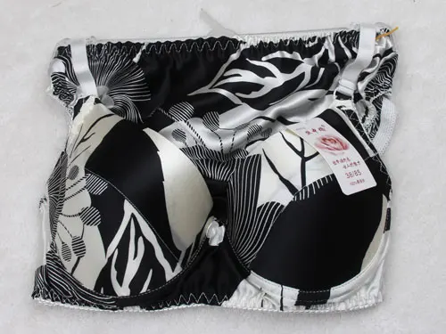 Printing Bra Set 100% Silk Underwear Bra + Underwear Silk Protein bra and thong set