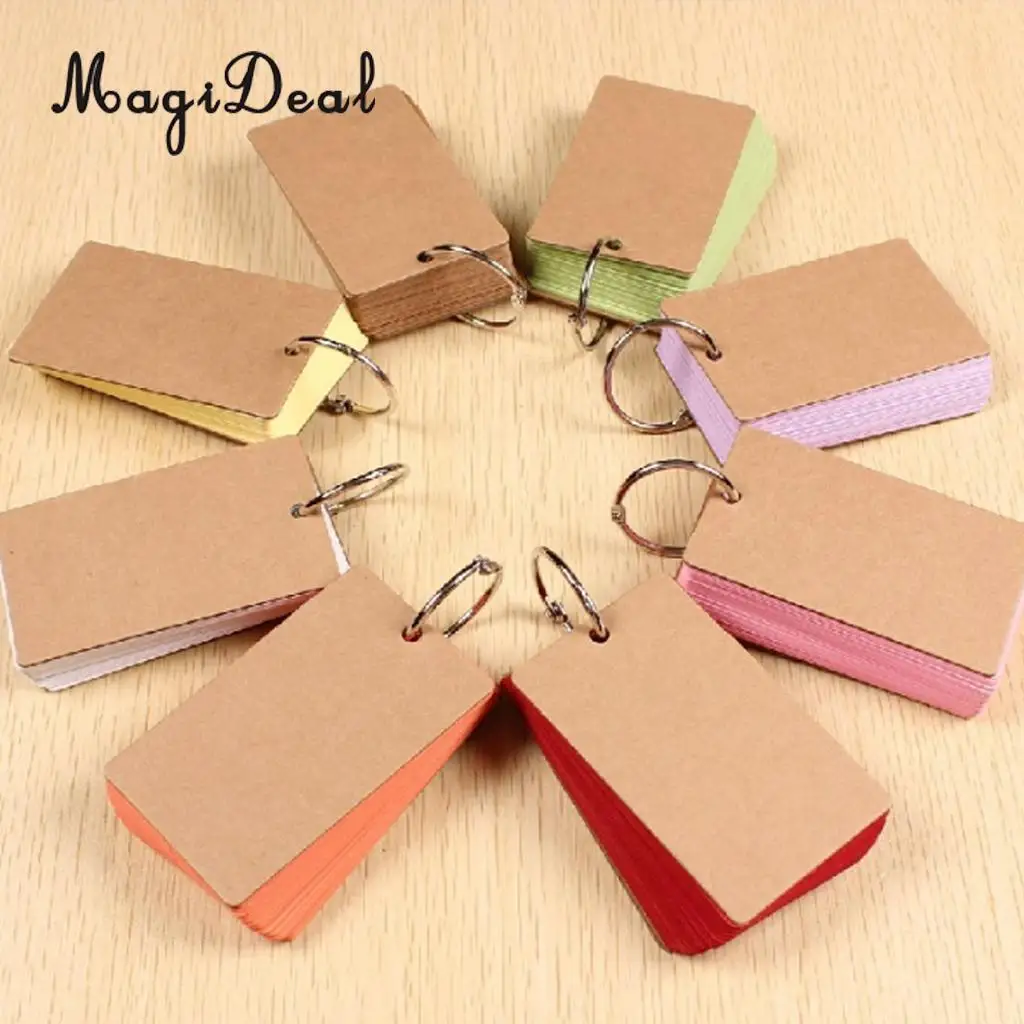 50 Sheets Blank Note Cards Flash Cards Study Cards with Binder Ring Message Cards Invitation Cards Thank You Note Cards