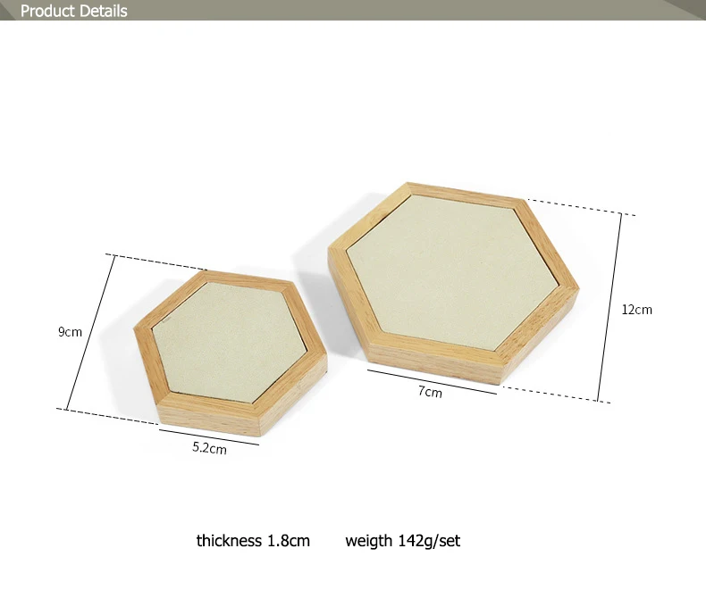 Твердый деревянный правильный шестиугольник ювелирные изделия дисплей доска случае ожерелье серьги кольцо держатель подставка Органайзер коврик фотография реквизит 2 шт./компл