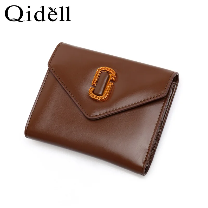

2018 Pure Color Cow Leather Made Organizer Wallets With Hasp Standard Women Genuine Leather Purse