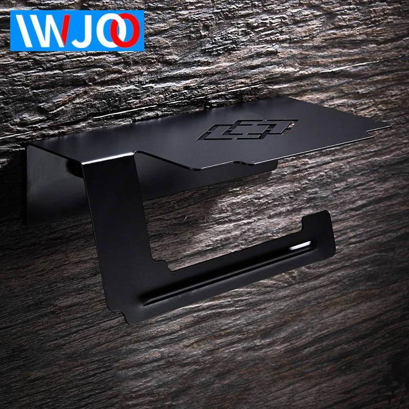 Toilet Paper Holder with Shelf Black Stainless Steel Paper Towel Holder Wall Mounted Toilet Tissue Roll Paper Holder Rack Toilet Paper Holder with Shelf Black Stainless Steel Paper Towel Holder Wall Mounted Toilet Tissue Roll Paper Holder Rack