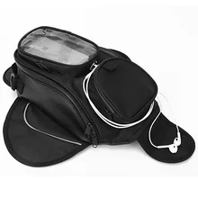 Sac à dos magnétique imperméable noir pour moto, sacoche pour réservoir de moteur, d'huile et de carburant, sacoche à bandoulière simple