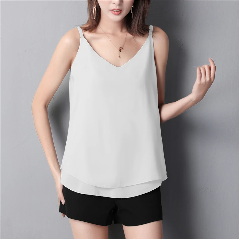

2019 New arrival Fashion Women Sexy Tank Top Summer casual Chiffon Camisole Plus Size 6XL Inner Wear Female Top