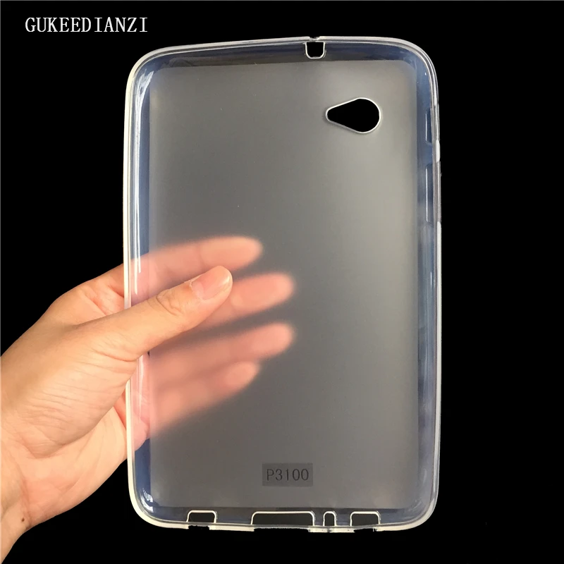 

GUKEEDINAZI Transparent TPU Back Cover P3100 Case For Samsung GALAXY Tab GT P3100 P3110 P3113 Soft silicone Tablet Shell
