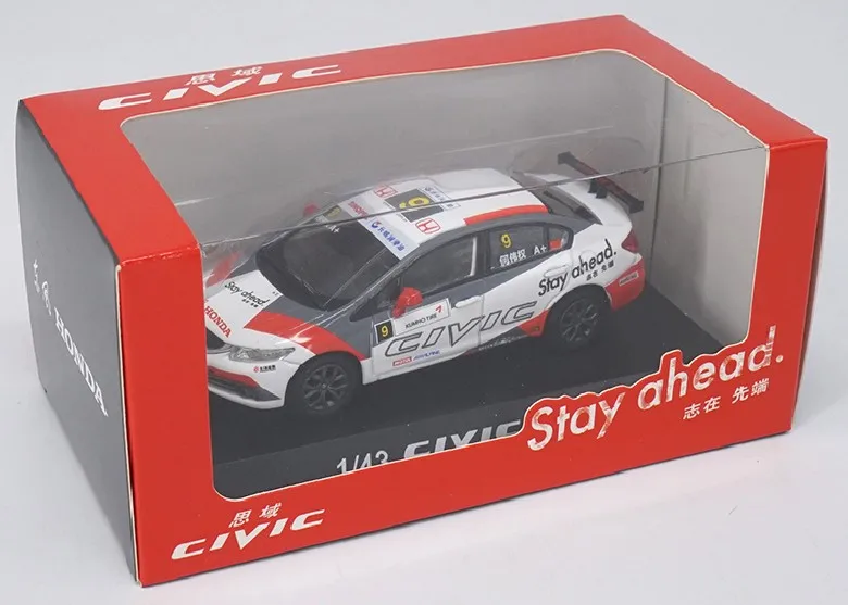 Оригинальная коробка 1:43 Масштаб Honda Civic сплав гоночный автомобиль модель металлические литья модель игрушечный автомобиль для детей игрушки подарки - Цвет: HONDA CIVIC NO.9