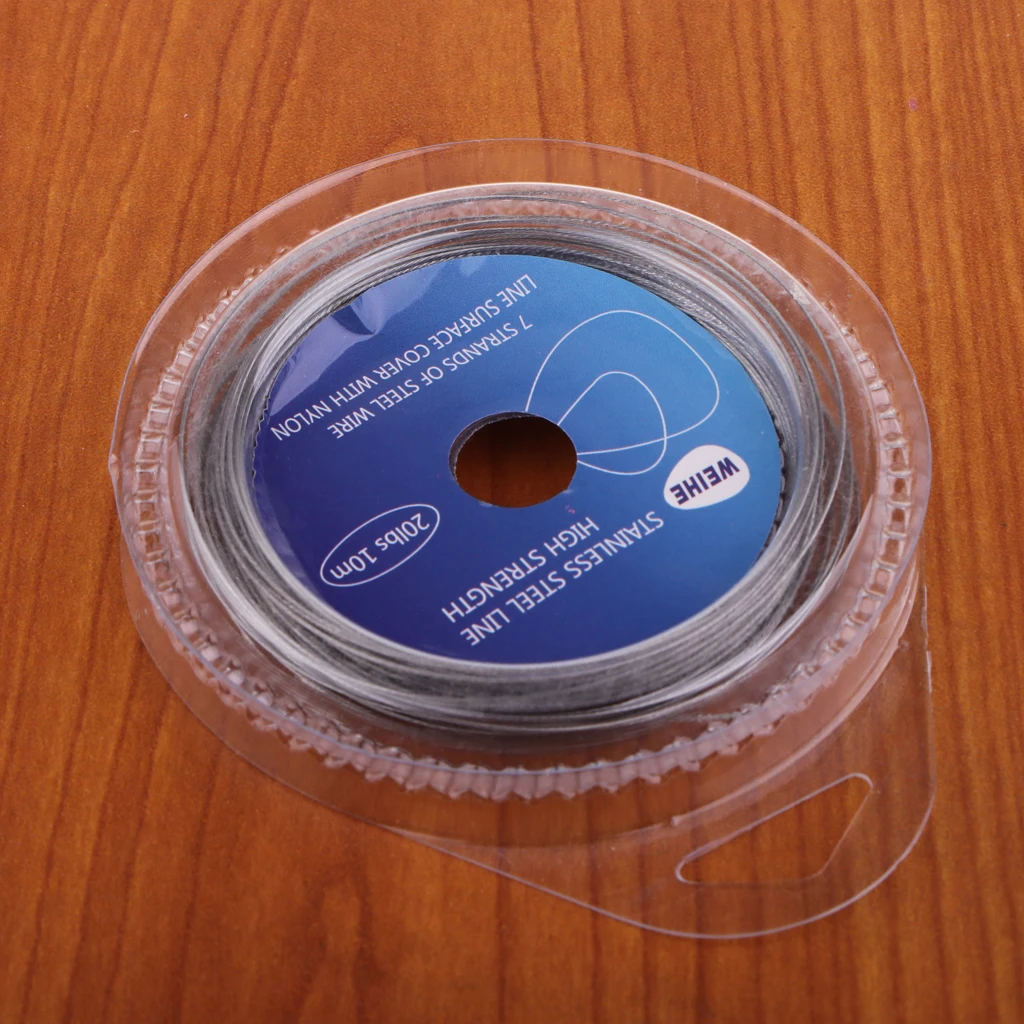Silver Fishing Line Wire Leader Vinyl Coated Stainless Steel Trace Lures Leader Wire Accessories  10 Meter