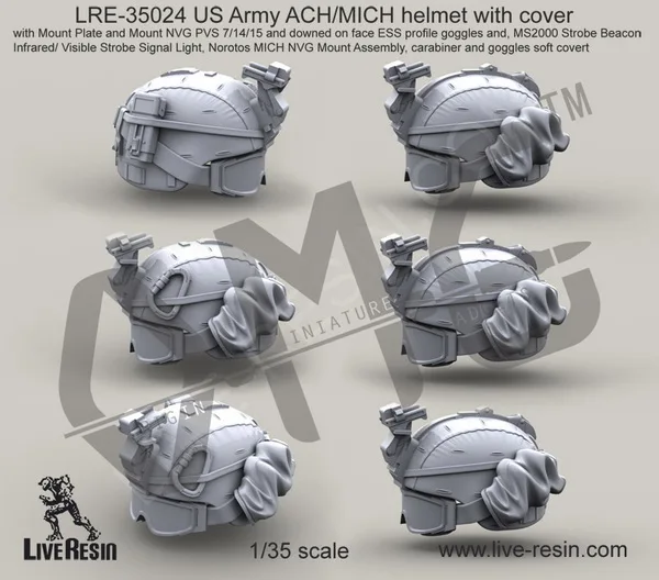 [Набор масштабных моделей] живой резиновый LRE-35024 1/35 шлем армии США ACH/MICH с чехлом |