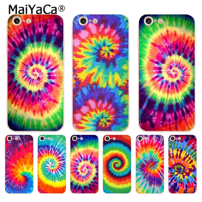 

MaiYaCa For iphone 7 6 X Case Tie Dye Pattern Batic Rainbow Colourful Retro Ink Phone Case for iPhone 8 6S Plus X XS XR XSMAX
