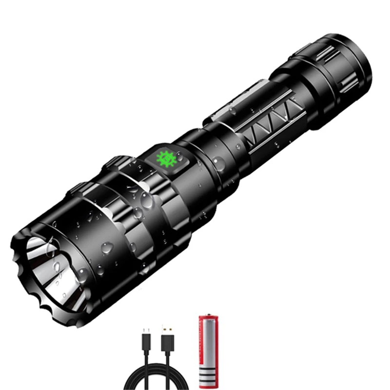 LED Gun-mounted luminairet USB Rechargeable Waterproof durable Scout Light Torch Hunting supplies - Цвет: Черный