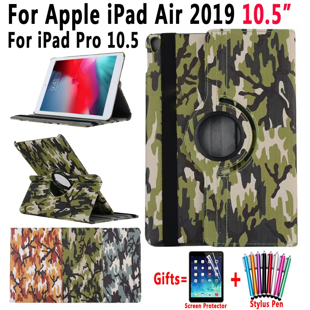 

360 Degree Rotating Pu Leather Smart Case Cover for Apple iPad Air 2019 10.5 3 3rd Generation Pro 10.5 2017 A1701 A1709 Funda