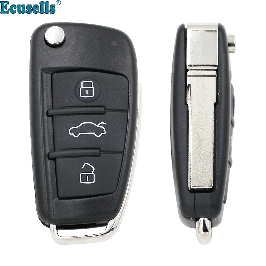 2 Buttons Smart Key Shell Case Fob Flip Folding Replacement for  A2 A3 A4 A6 