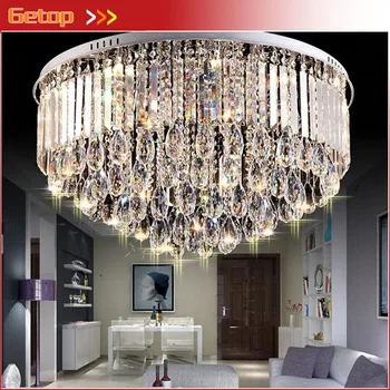 

New Modern Luxury K9 Crystal Lamps Round Crystal Lightings For Living Room Study Room Bedroom Hotel with LED Free Shipping