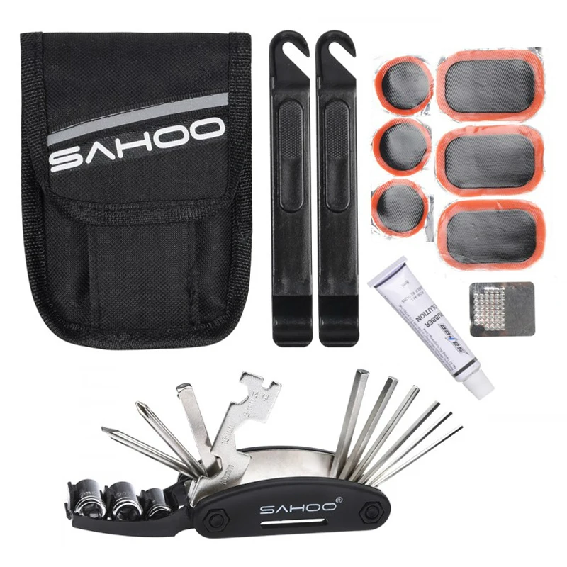 buy SAHOO 16 In 1 Multi Bicycle Repair Tools MTB Road Bike Tools BMX Cycling Cycle Tire Repair Tools Kits Sets Accessories tail bag