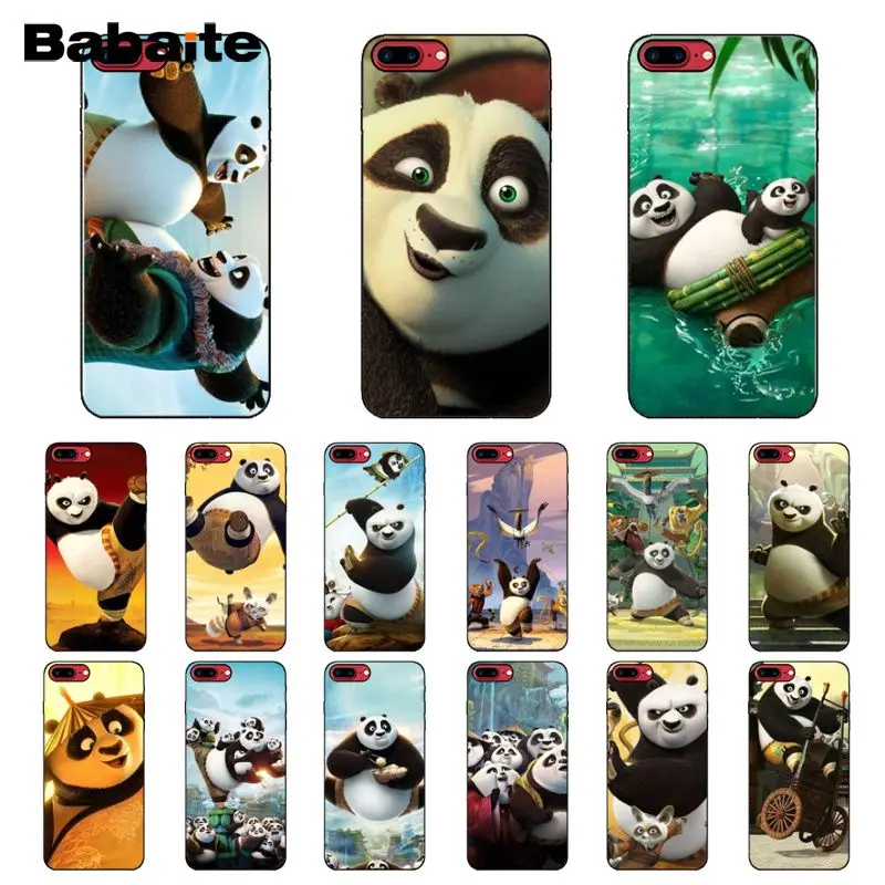 

Babaite kungfu panda Smart Cover Black Soft Shell Phone Case for Apple iPhone 8 7 6 6S Plus X XS MAX 5 5S SE XR Cover