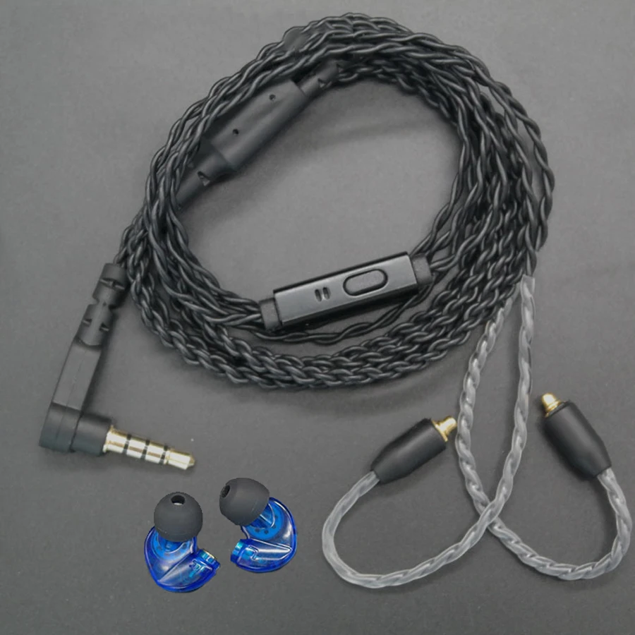 DIY MMCX кабель Detchable наушники для Shure SE215 SE535 SE846 UE900 W20 наушники Twist Замена стерео бас гарнитура с микрофоном