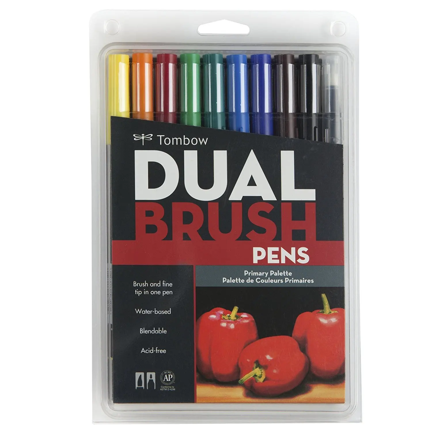 Япония Tombow двойная Кисть ручка ABT красочные маркеры для рисования набор ручек - Цвет: 10-Pkg-Primary