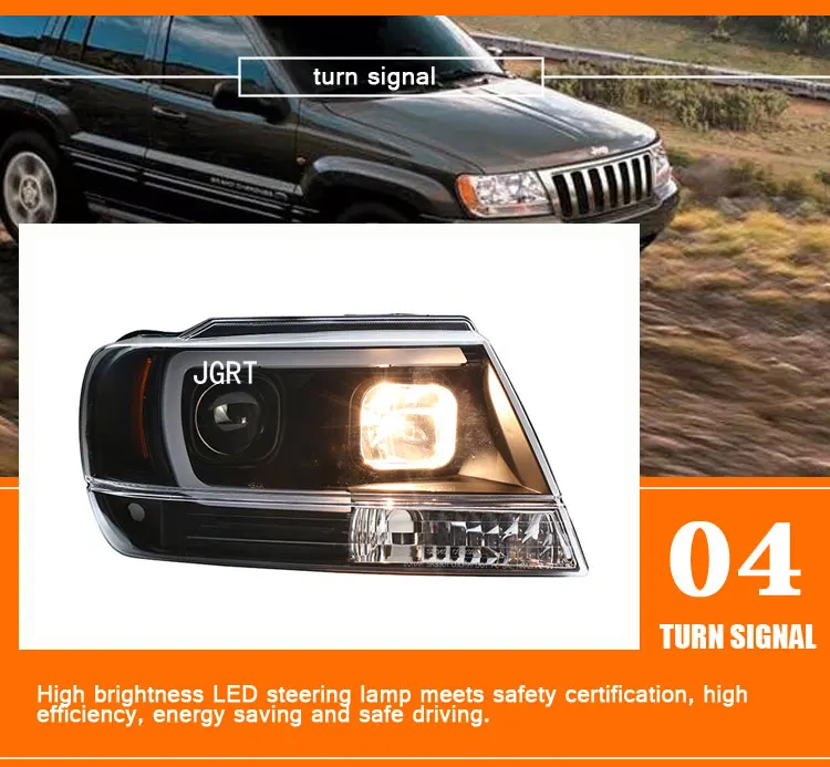 2 шт автомобилей Стиль светодиодный фары для Grand Cherokee 2009-2014 для головы светильник светодиодный DRL Объектив Двойной Луч H7 Ксеноновые bi Xenon
