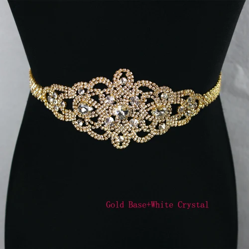 Стразы, свадебный пояс, розовый, золотистый, серебристый, цвета алмаза, кристалл, свадебный пояс для свадебного платья, свадебное украшение - Цвет: Bridal Belt 3 Gold