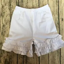 Повседневные Удобные белые шорты с оборками для маленьких девочек; яркие цвета; ; Детские Модные хлопковые шорты для девочек