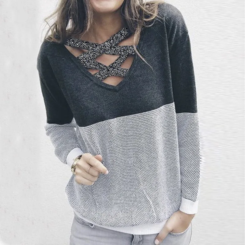 

Reversible Hollow Out Knitted Sweater Female Pullover Backless Long Sleeve Two Side Wear Autumn Winter Plus Size Jumper GV151