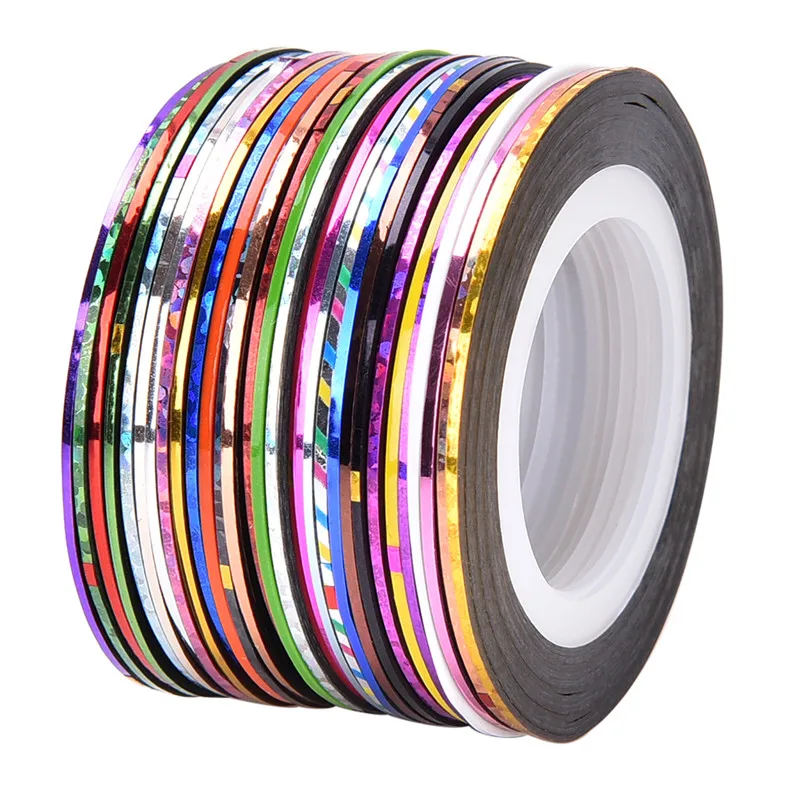 

Mixed Color Nail Striping Tape Decal For DIY 3D Variety Nail Art Tips Decorations Nail Line Foil Nail Sticker