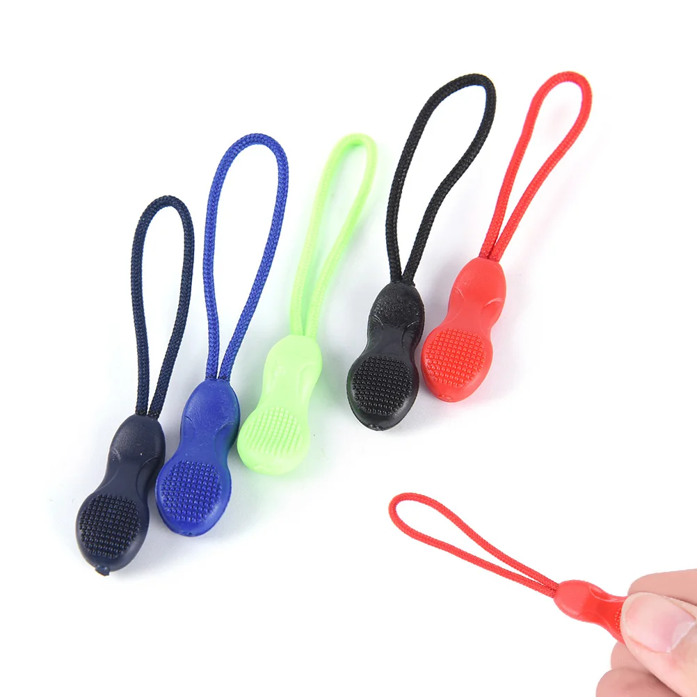 

5Pcs/lot DIY Plastic Zipper Rope Pull Replacement With Strap for Backpack Suit Garment Bags Accessories