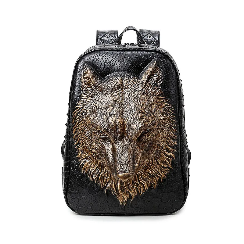 Buy 3D wolf head backpack stylish backpacks special