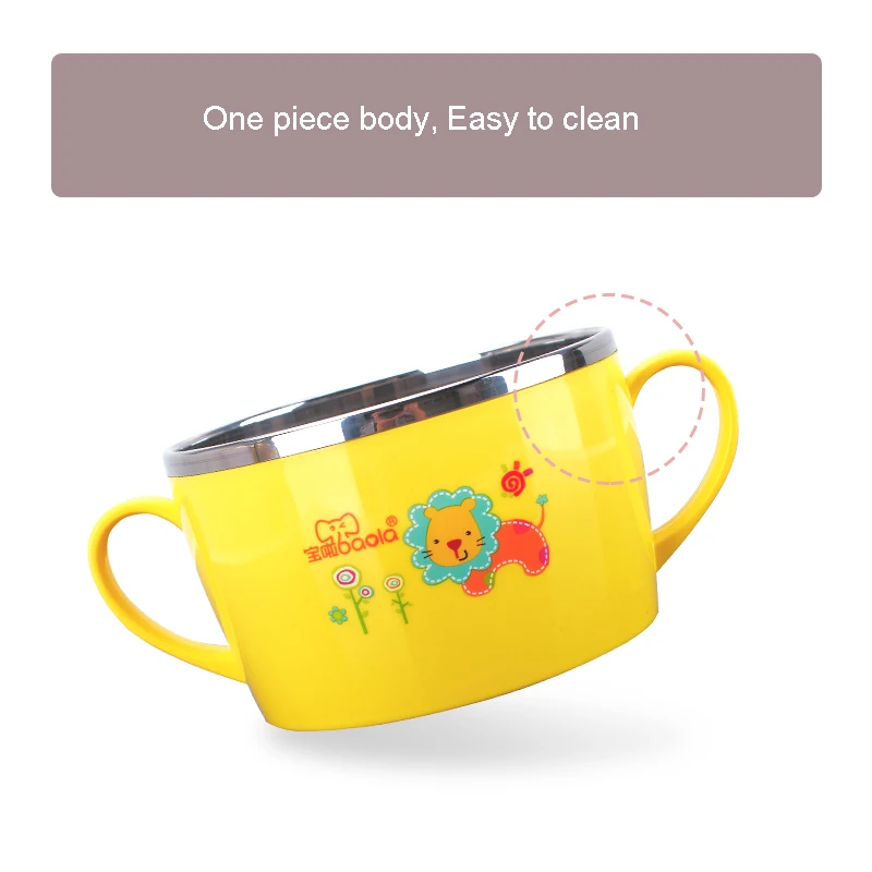 Leakproof Child Stainless Steel Bowl Baby Feeding Bowl  (7)