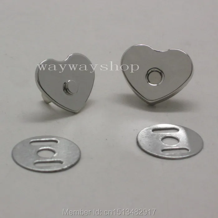 14mm 18mm Love Heart Magnetic Snap Purse Handbag Closures Clasps Button DIY Bag