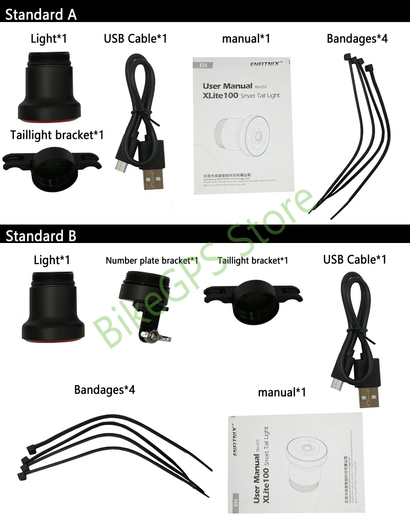 Perfect ENFITNIX Bicycle taillights Intelligent sensor Brake lights usb xlite100 Road bike MTB Rear taillights Number plate bracket 0