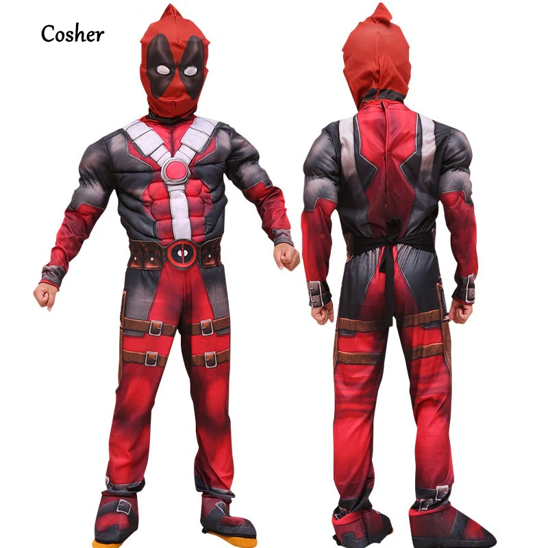 New Arrival Deluxe Boys Marvel Anti-Hero Deadpool Children Muscle Movie Halloween Carnival Party Cosplay Costume Kids Child Cos |