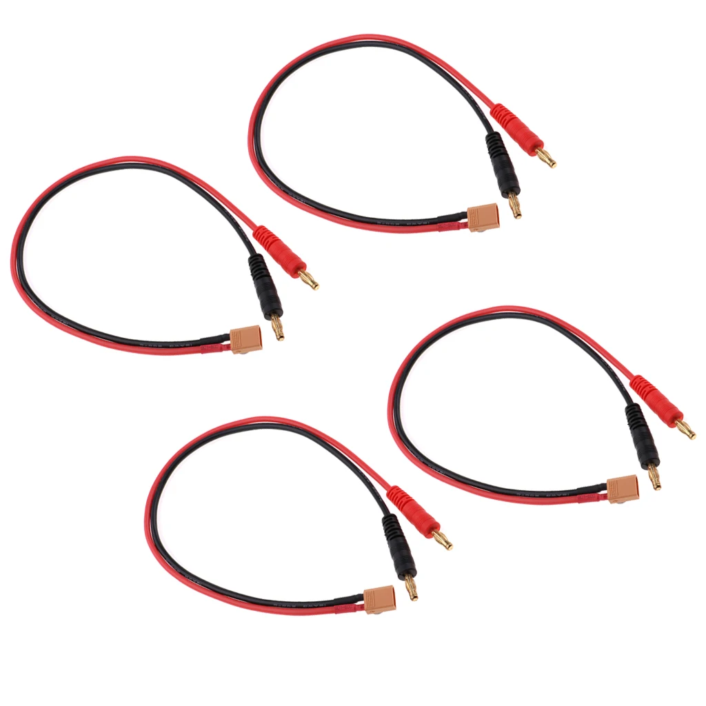 4pcs RC Lipo Battery Charger Plug ,Charging Cable Lead ,XT30 Connector Banana Plug