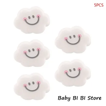 

5 Pcs/pack Silicone Beads Mini Cloud Shape Pacifier Chain DIY Making Accessories Children Infants Teether Care Baby Chew Bead