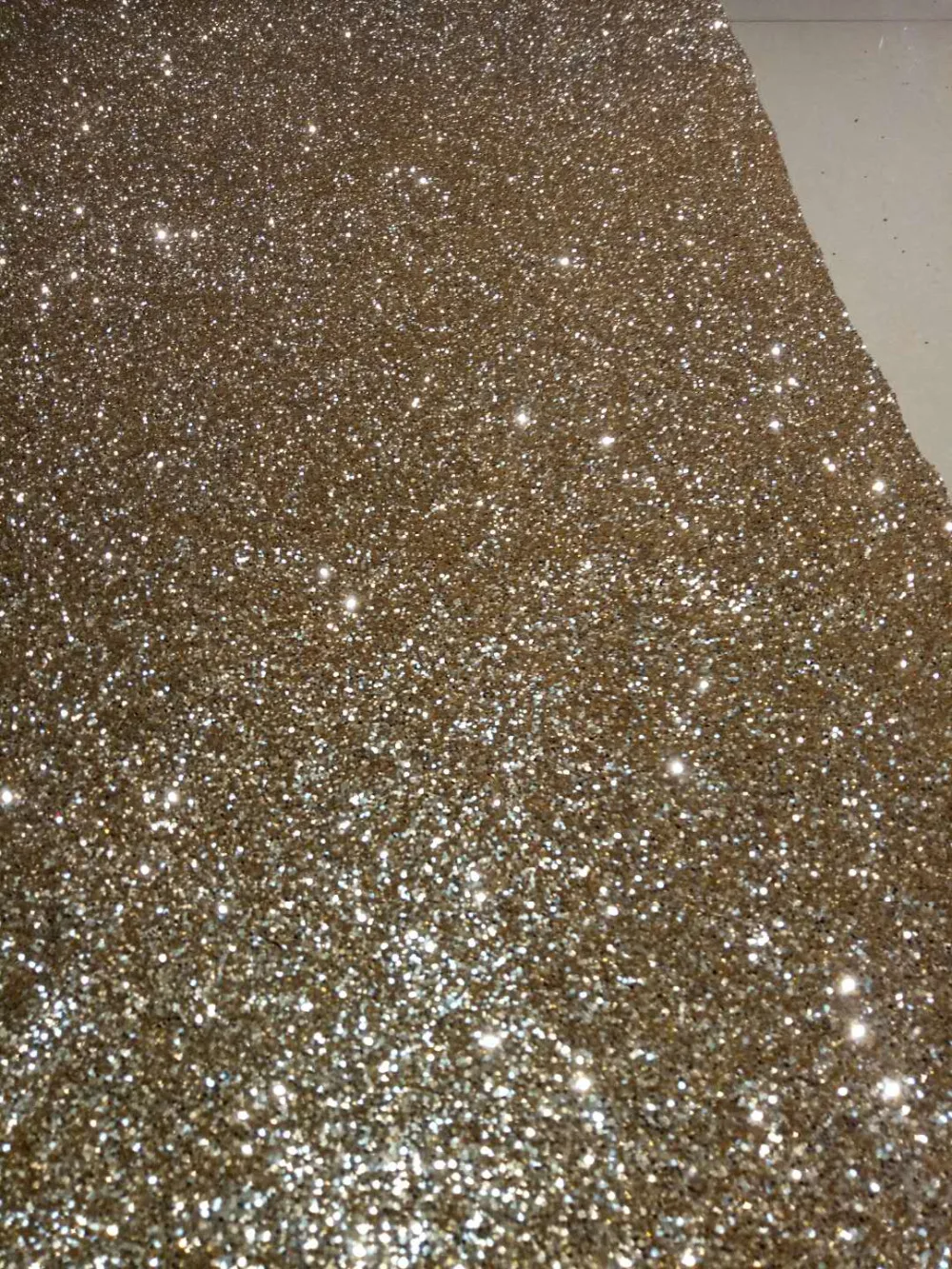 

ap211 # 5 yards champagne gold sparkly hand print glued glitter net tulle mesh sugar lace fabric for sawing dress