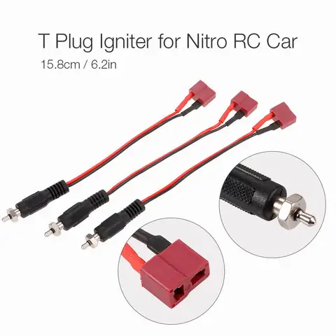 3pcs Igniter Cable with T Plug Deans Style Female for HSP Redcat Nitro Engine RC Car Part 3pcs Igniter Cable with T Plug Deans Style Female for HSP Redcat Nitro Engine RC Car Part