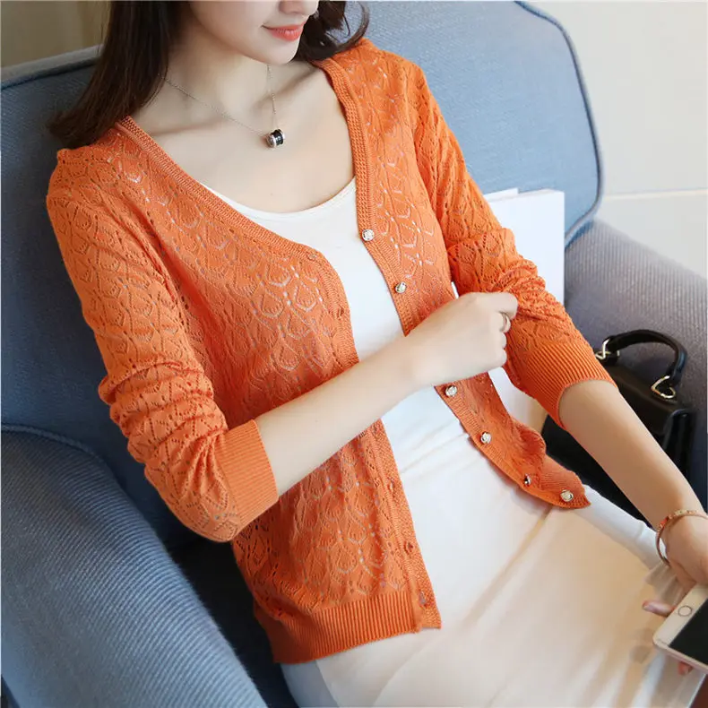 Women's Fabulous Short Cardigan-Orange