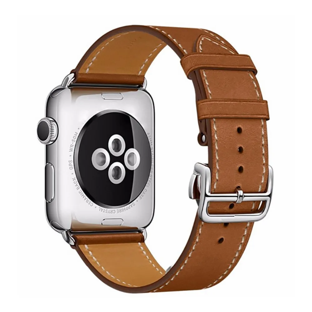 Развертываемая застежка ремешок для наручных часов Apple watch, версии 4 44 мм 40 мм кожаный ремешок для наручных часов iwatch, correa, 42 мм/38 мм/4/3/2/1 ремешок на запястье