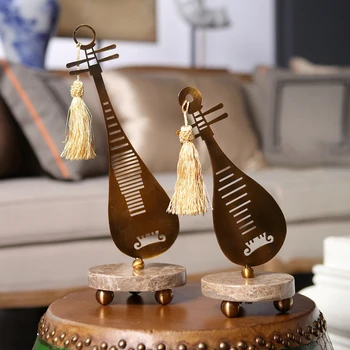 

Luxurious Modern Chinese Style With Fringed Metal Statue Home Decor Crafts Room Decoration Objects Office Marble Figurines