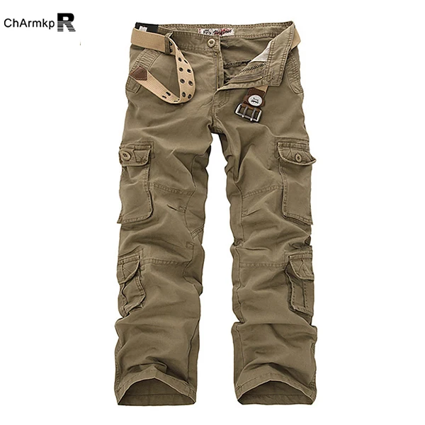 Outdooors Loose Large Size Cotton Multi Pockets Cargo Pants